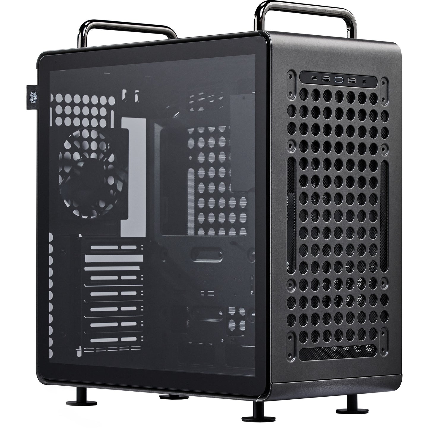 Cooler Master qube 540 stardust iron midi tower behuizing (zwart | 2x usb-a | 1x usb-c | tempered glass)