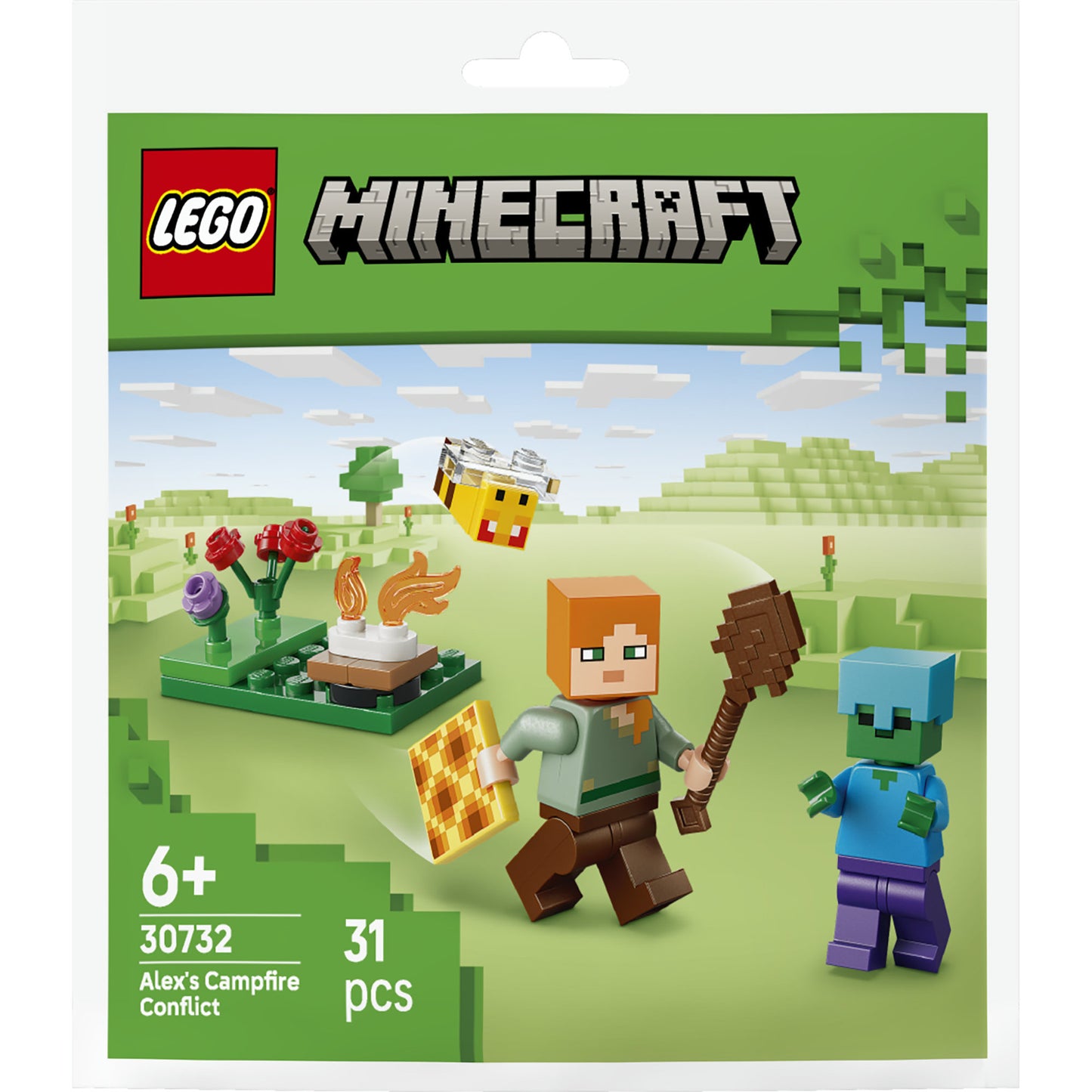 LEGO minecraft 30732 alex en de strijd bij het kampvuur