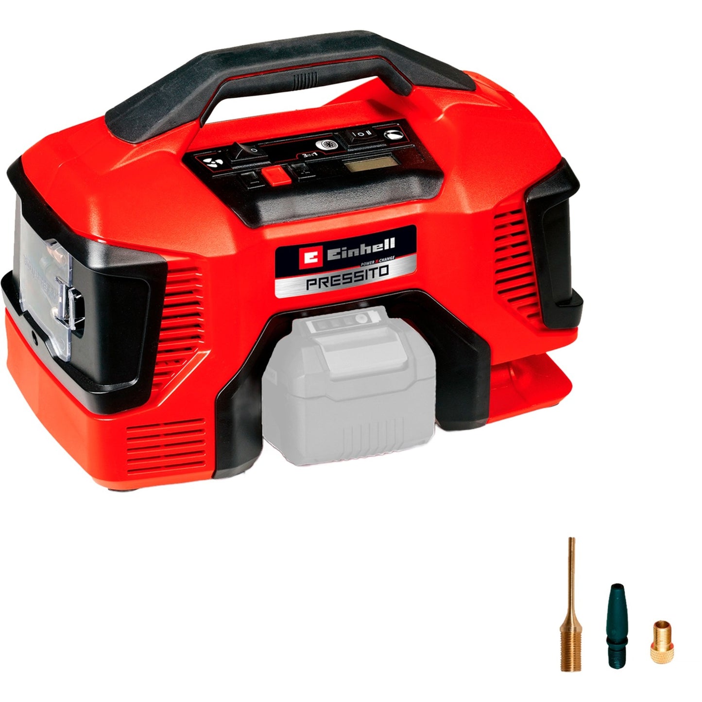 EINHELL accu compressor pressito 18 21 (rood zwart, accu en lader niet inbegrepen)