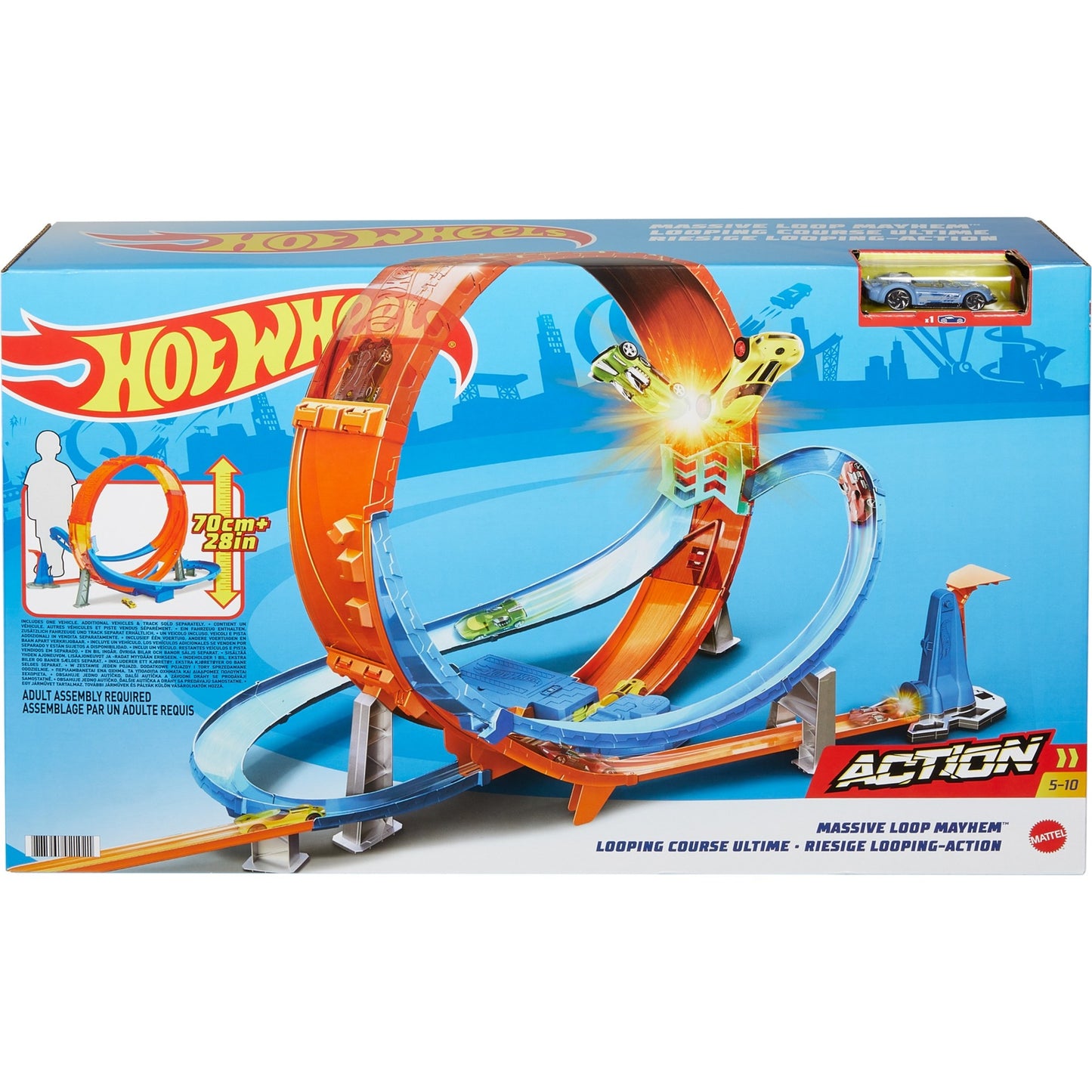 Hot Wheels massive loop mayhem track set racebaan