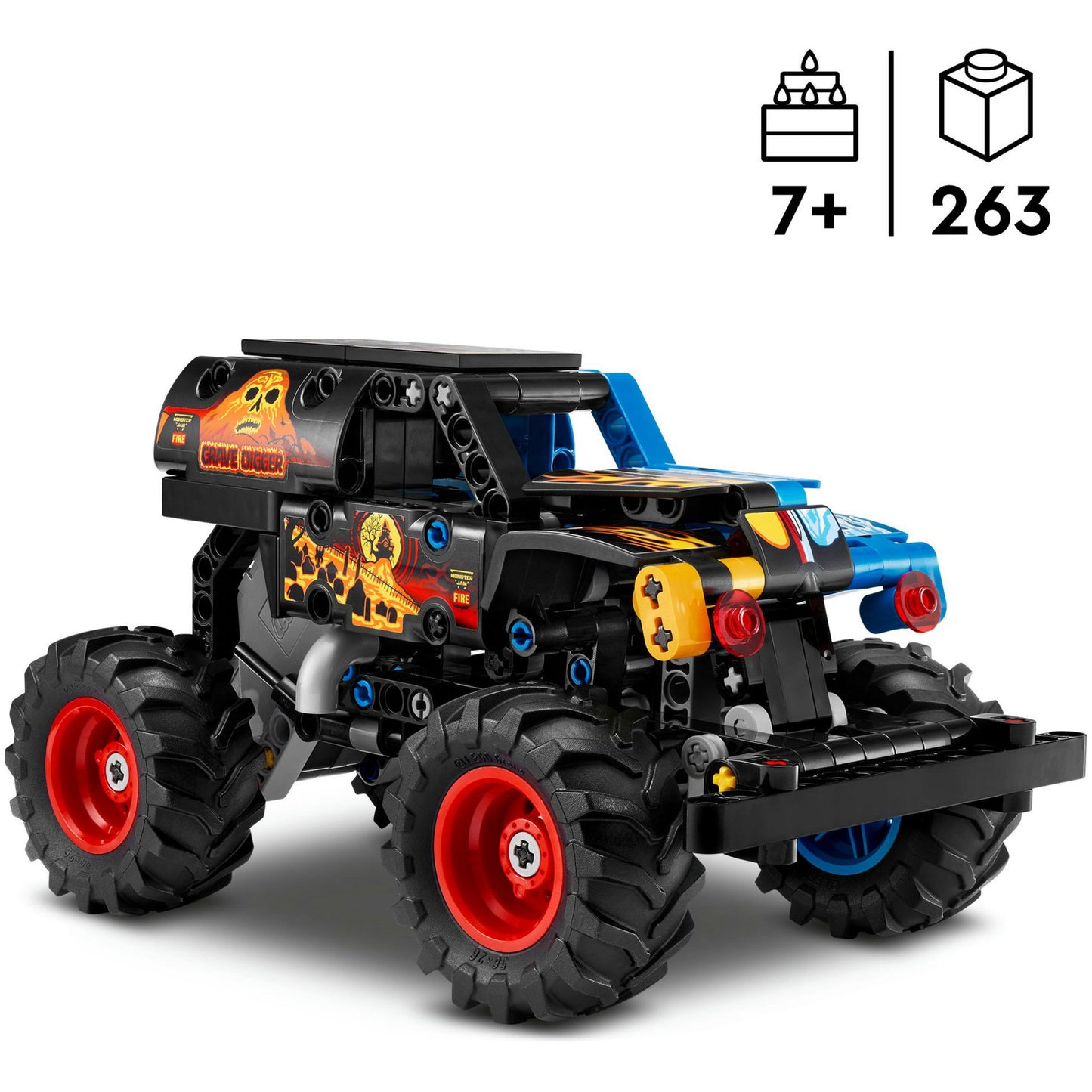 LEGO technic 42219 monster jam grave digger vuur en ijs
