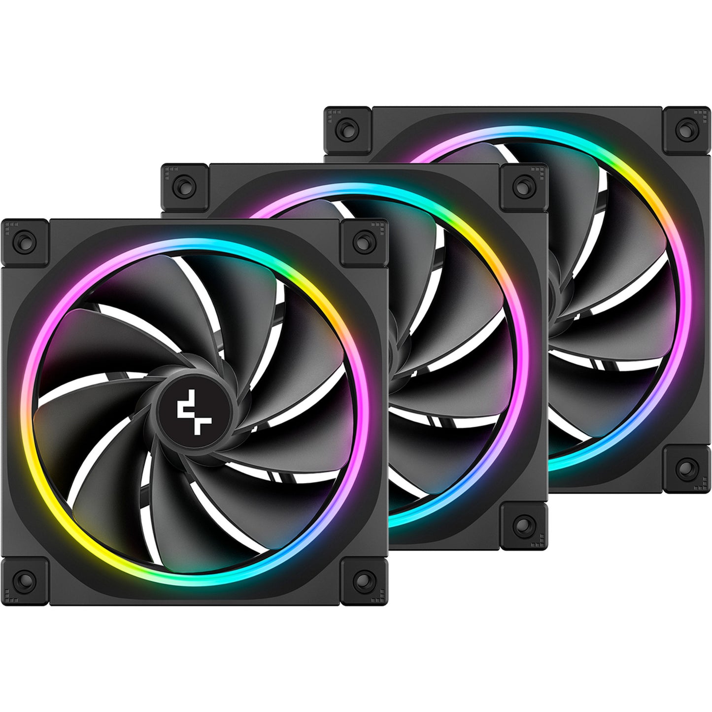 DeepCool fl12r rgb case fans (zwart, 3 stuks, 120 x 120 x 25 mm, pwm)