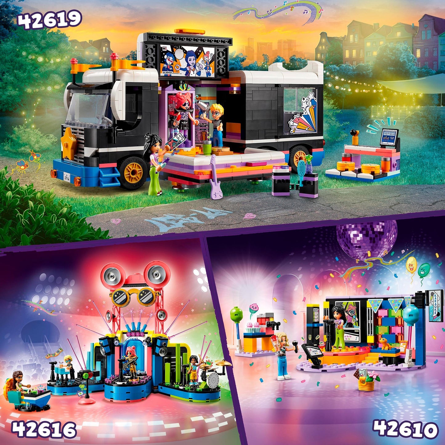 LEGO friends - toerbus van popster constructiespeelgoed (42619)