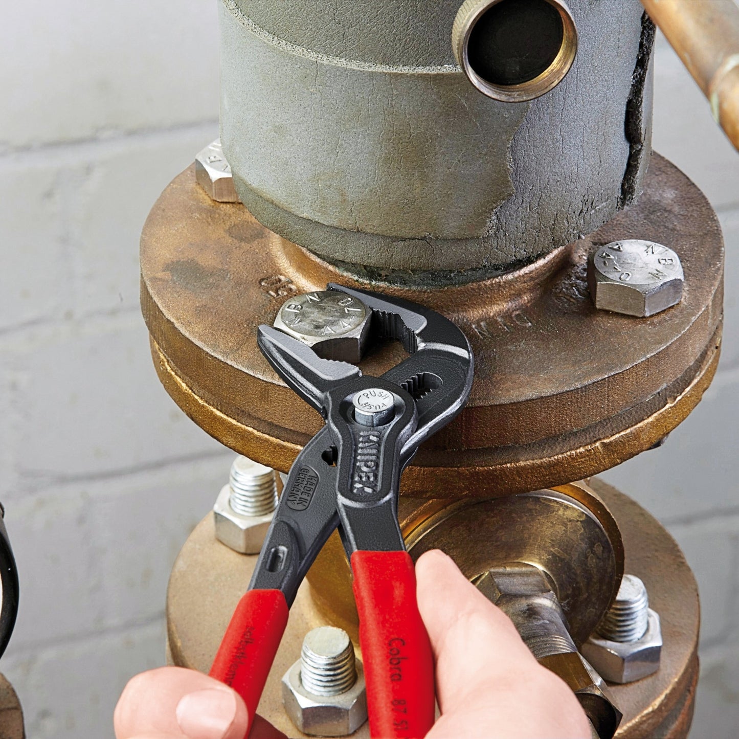 KNIPEX cobra es waterpomptang 8751250 zweedse- waterpomp-tang (rood, 250 mm)