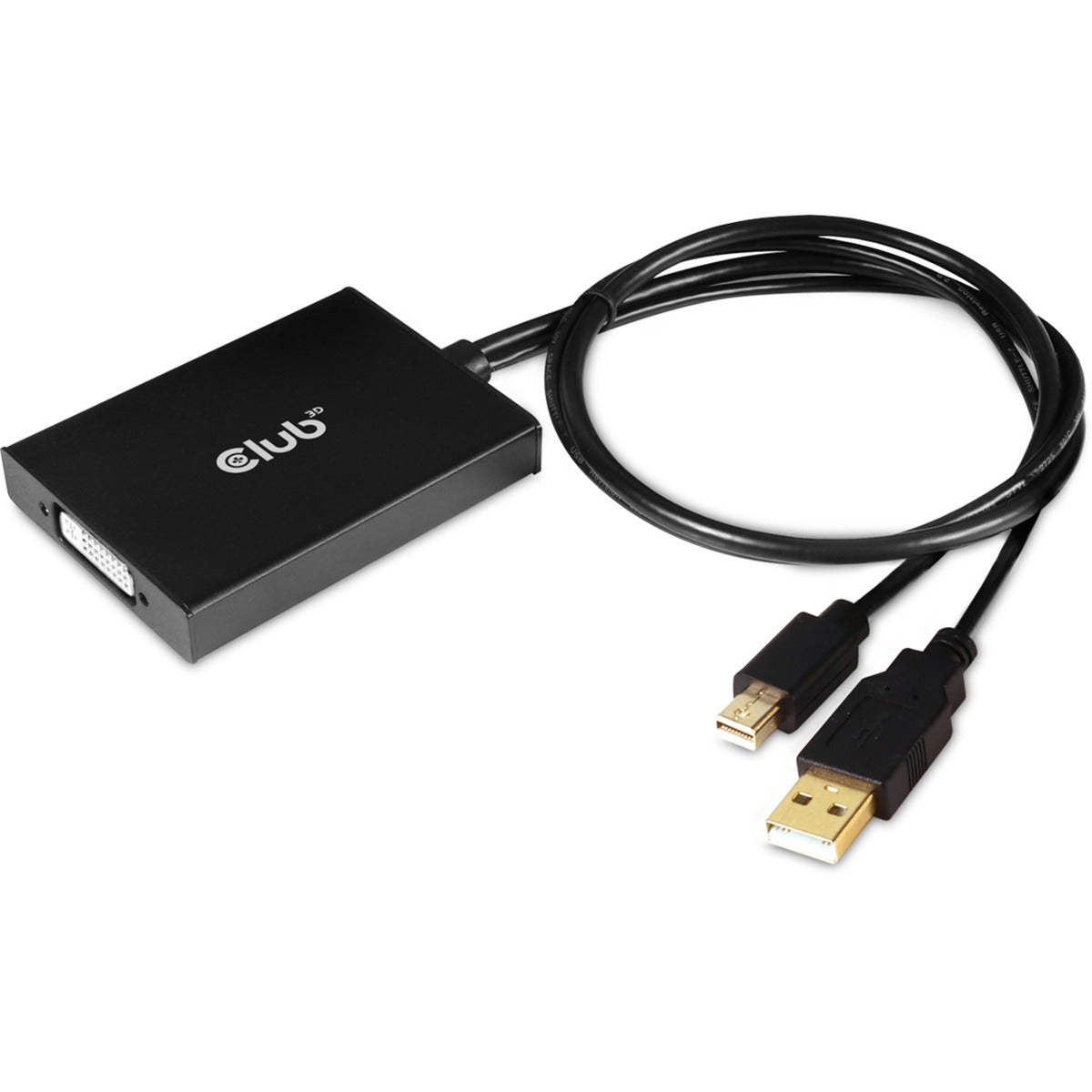 Club 3D mini displayport 1.2 > dual link dvi-d adapter (zwart, 0,6 meter)