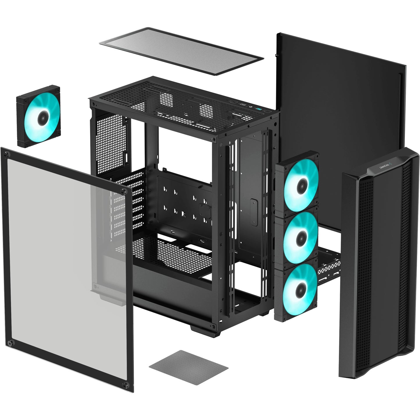 DeepCool cc560 v2 midi tower behuizing (zwart | 2x usb-a | tempered glass)