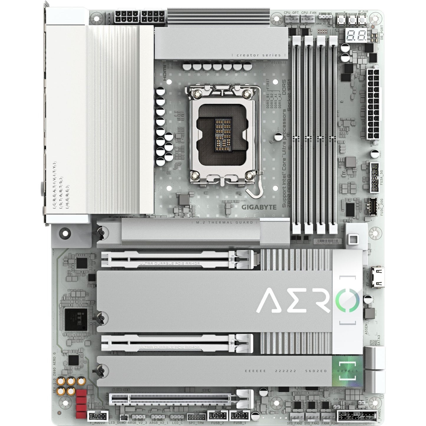 GIGABYTE z890 aero g socket 1851 moederbord (raid, 2x 2.5gb-lan, wi-fi 7, bt, sound, atx)