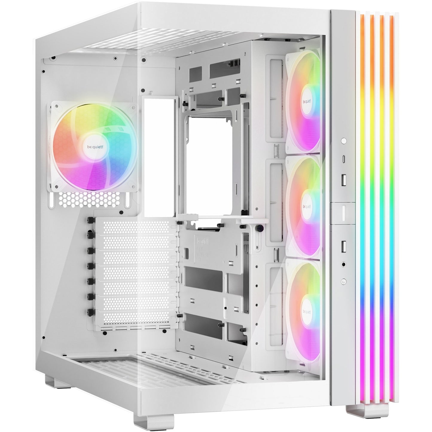 Be Quiet! light base 600 lx midi tower behuizing (wit | 2x usb-a | 1x usb-c | rgb | tempered glass)