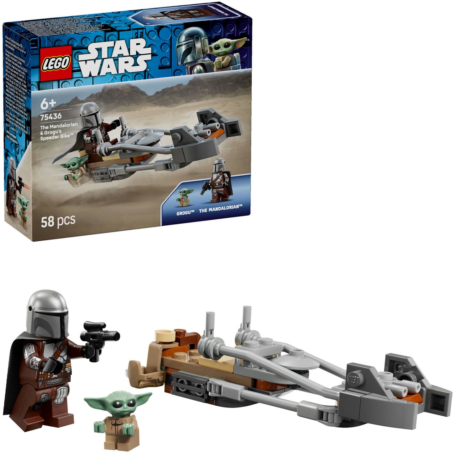 LEGO star wars 75436 mandalorian en grogu's speederbike