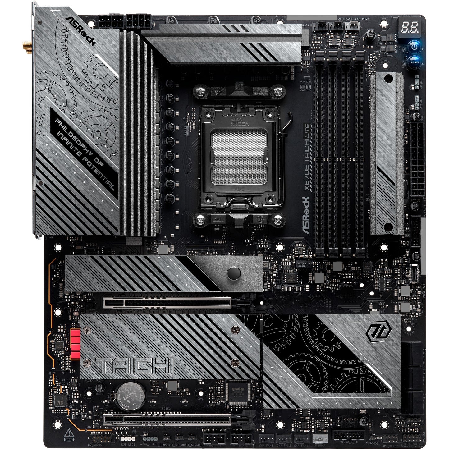 ASRock x870e taichi lite socket am5 moederbord (raid, 5 gb-lan, wi-fi 7, bt, e-atx)