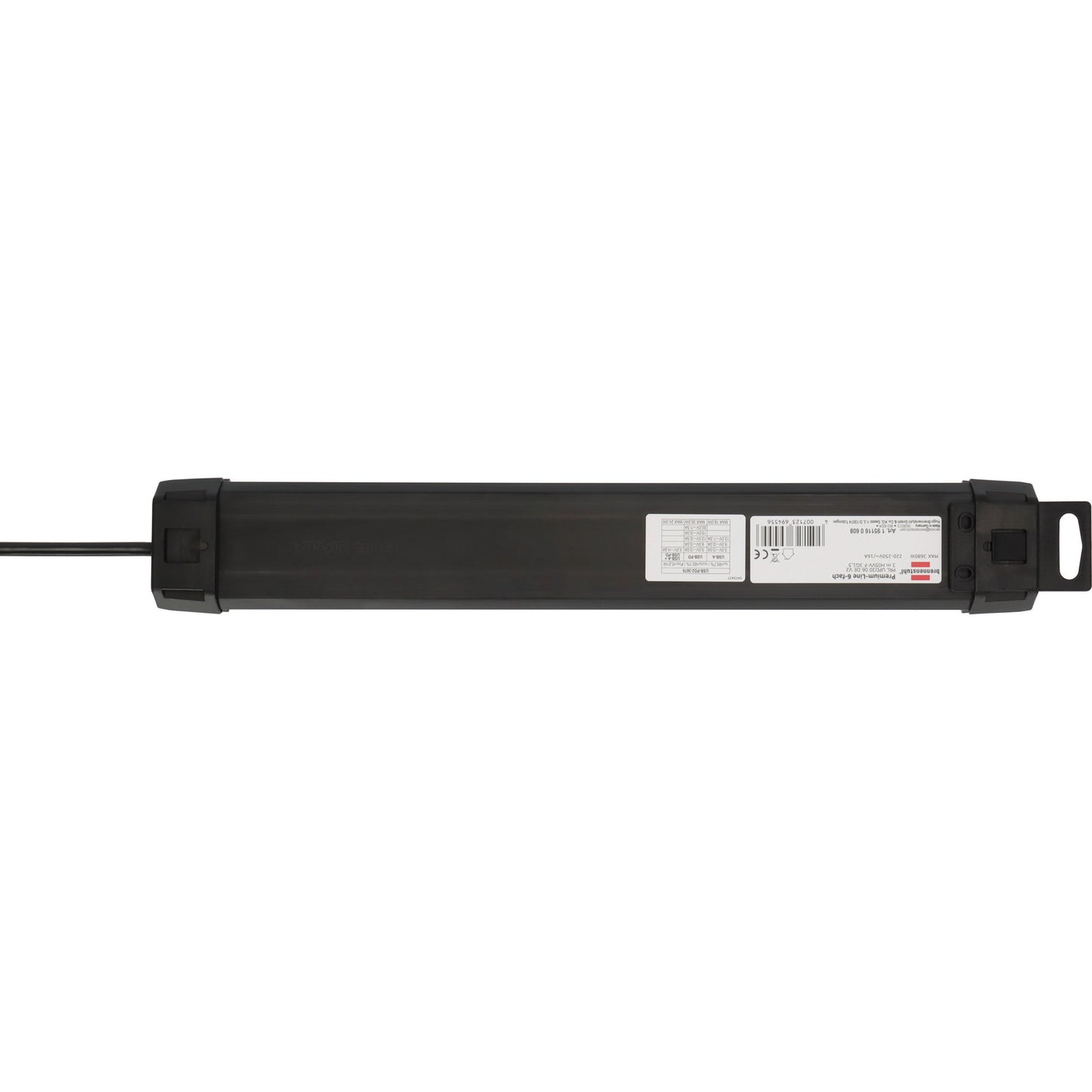 Brennenstuhl premium-line stekkerdoos 6-voudig met usb c pd 30w en usb a 18w stekkerdoos (zwart, 1x usb-a, 1x usb-c)