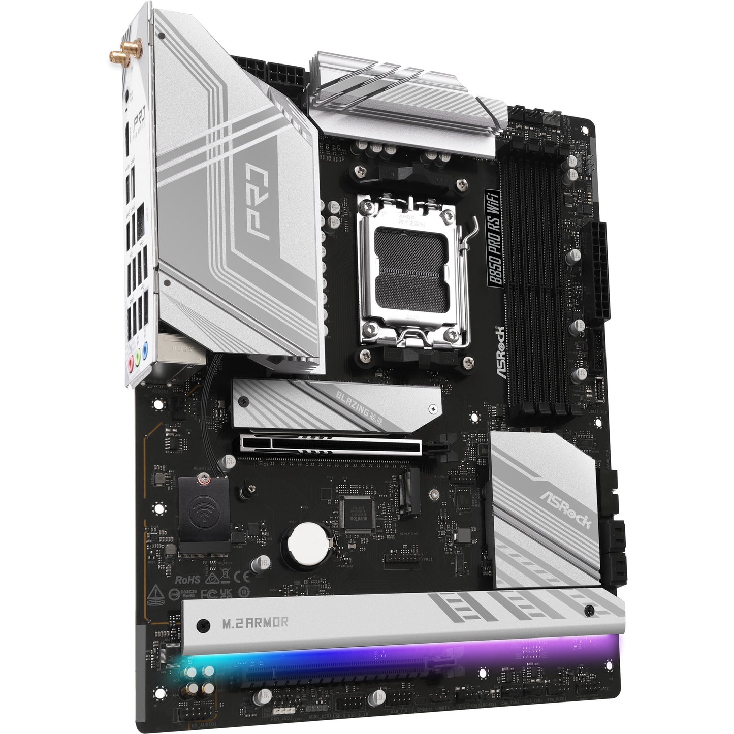 ASRock b850 pro rs wifi socket am5 moederbord (raid, 2,5gb-lan, wlan, bt, sound, atx)