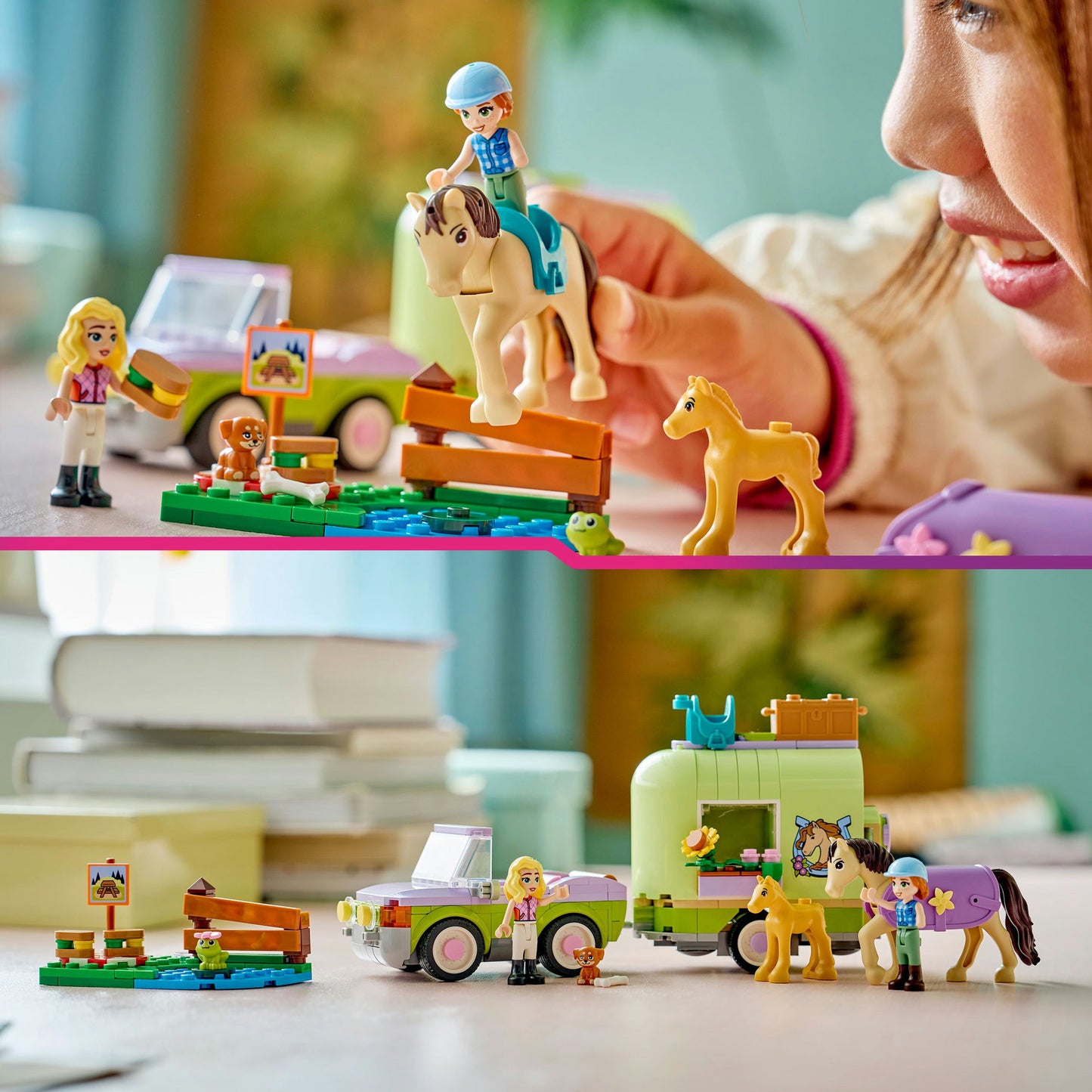LEGO friends 42695 trailer met paard en veulen