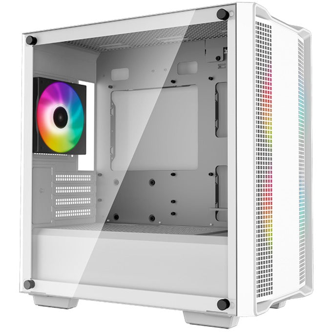 DeepCool cc360 argb midi tower behuizing (wit | 2x usb-a | rgb | tempered glass)