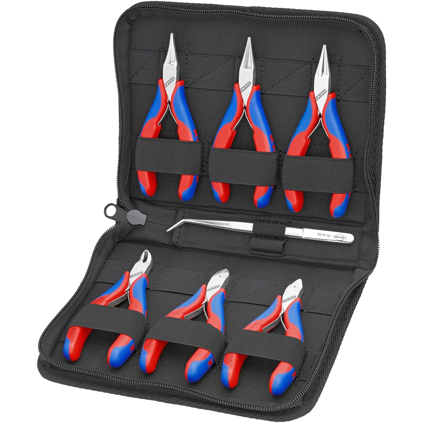 KNIPEX 7-delige etui 00 20 16 tangenset (rood blauw)