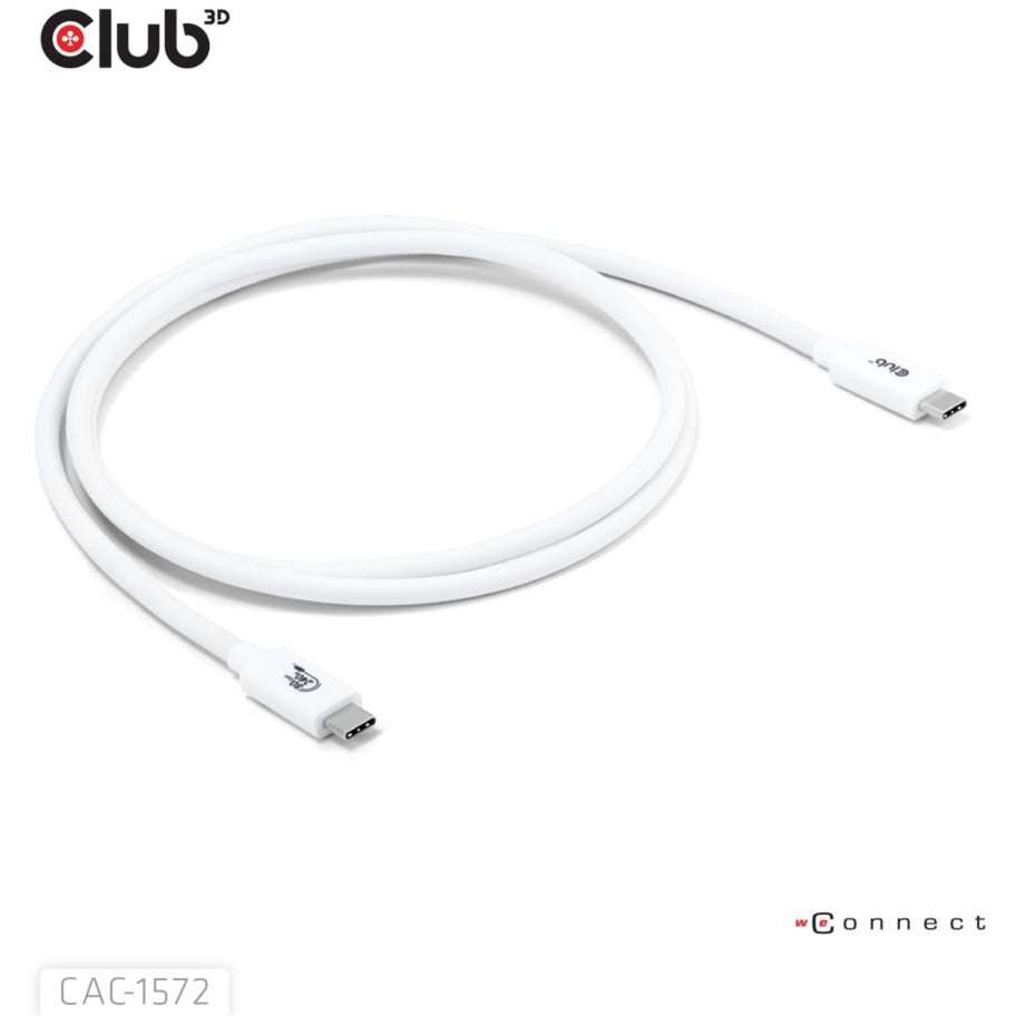 Club 3D usb-c 80gbps certified 240w 8k 240hz kabel (wit, 1.2m)