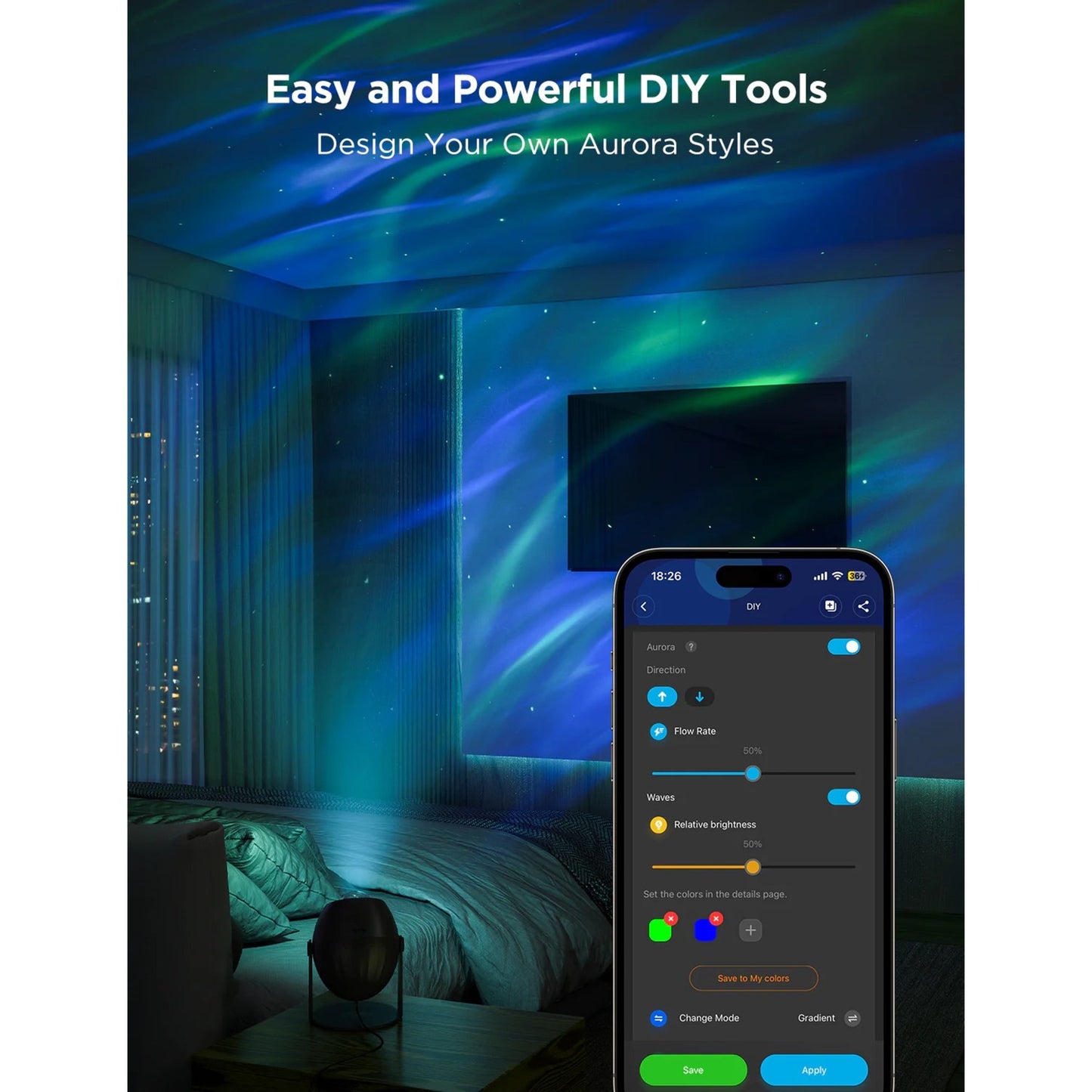 Govee star light projector sfeerverlichting (zwart, 2,4ghz wifi, bluetooth)