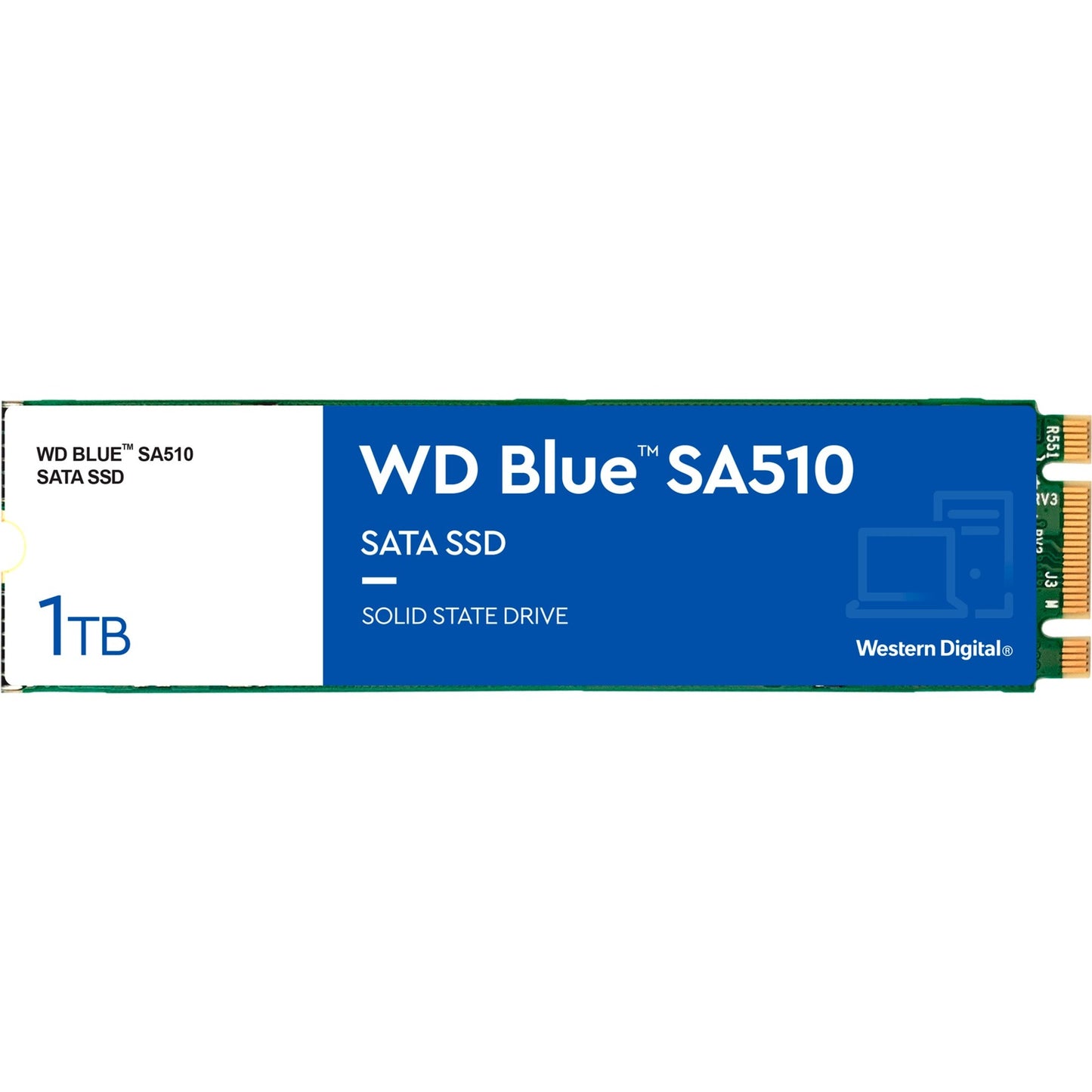 WD blue sa510 1 tb ssd (blauw wit, s100t3b0b, m.2 2280)