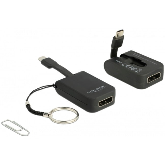 DeLOCK usb-c > displayport adapter sleutelhanger (zwart, 4k 60hz)