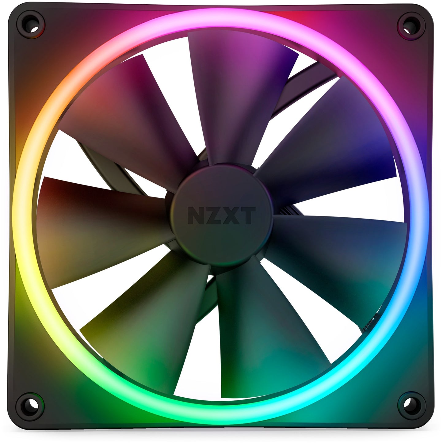 NZXT f140 rgb duo case fan (zwart, 140 x 140 x 25 mm, pwm, zonder controller)