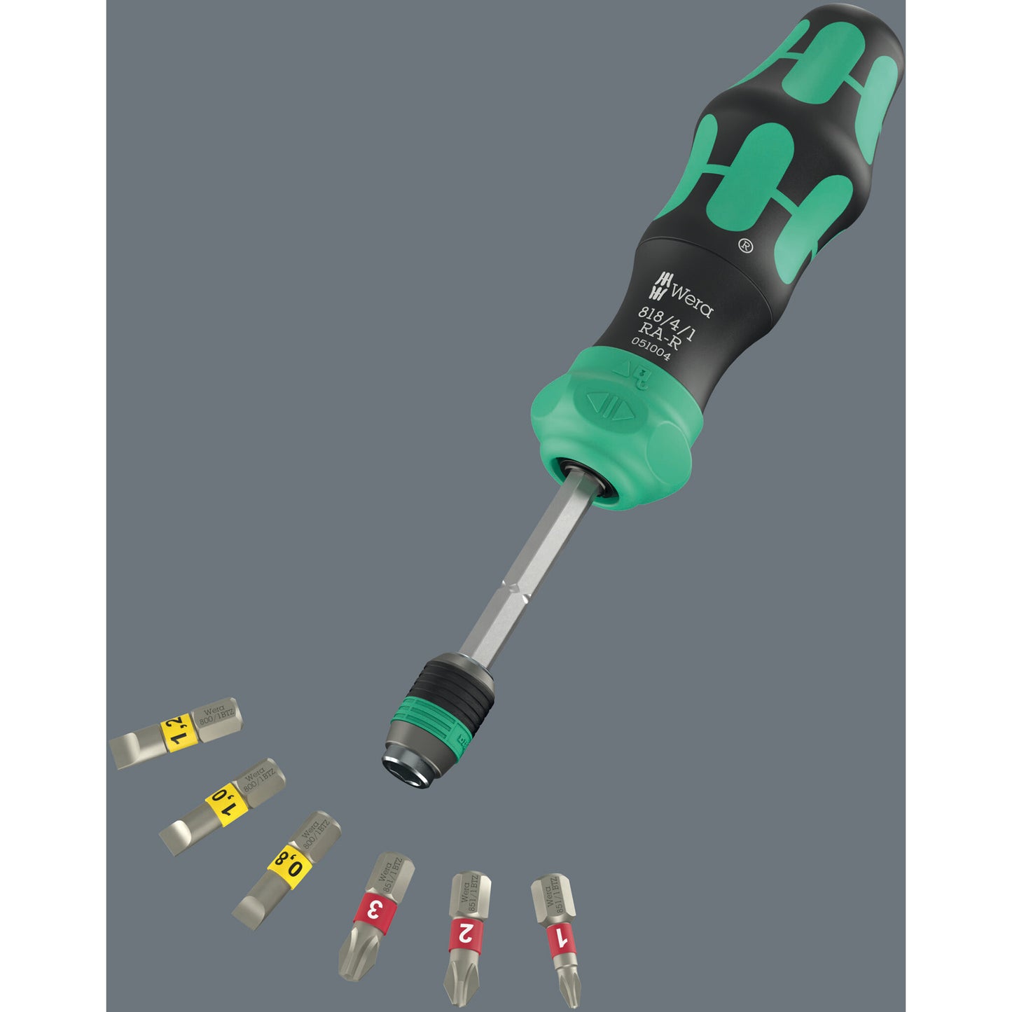 Wera kraftform kompakt 20 ra-r, 6‑delig bitset (zwart groen)