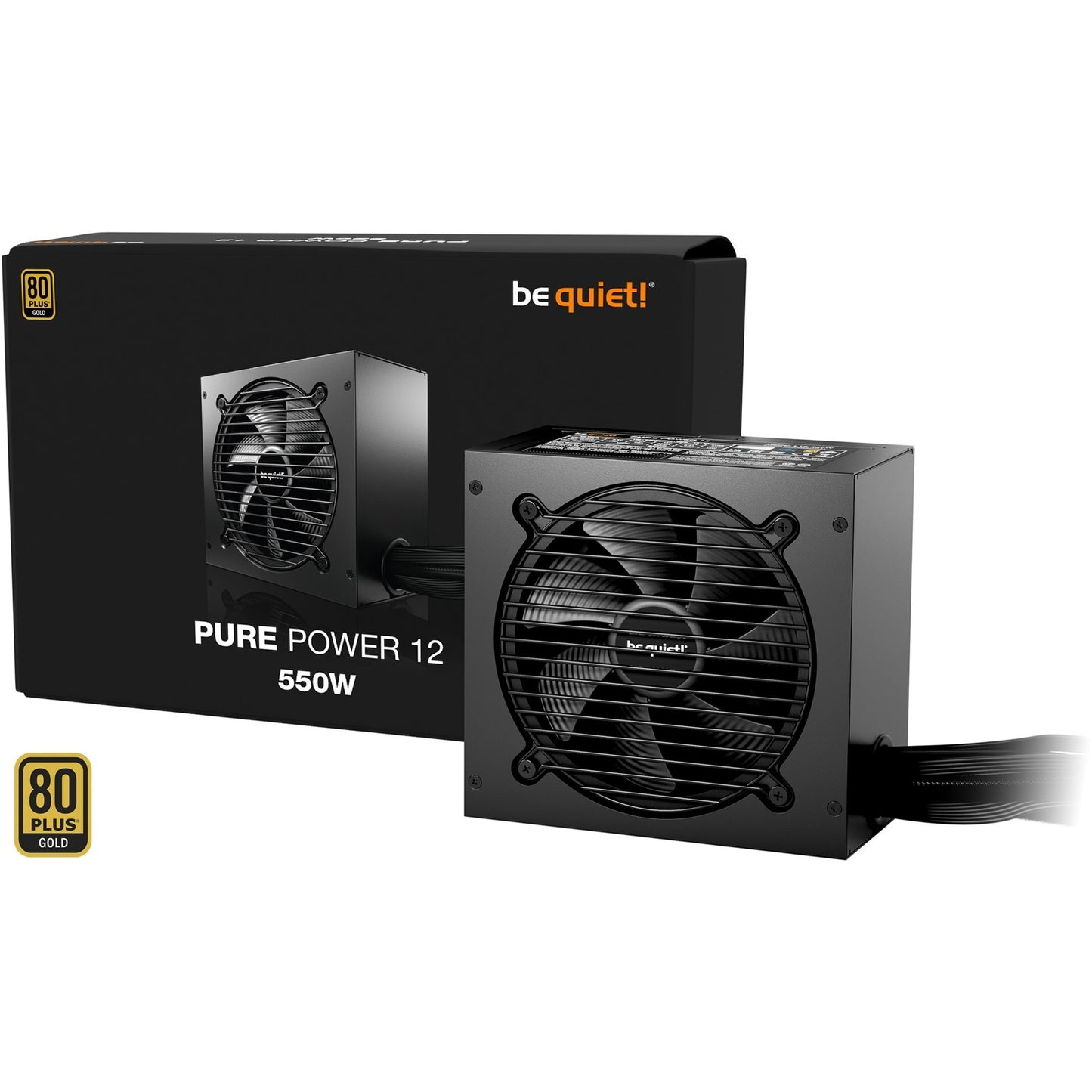 Be Quiet! pure power 12 550 watt voeding (zwart, 2x pcie)
