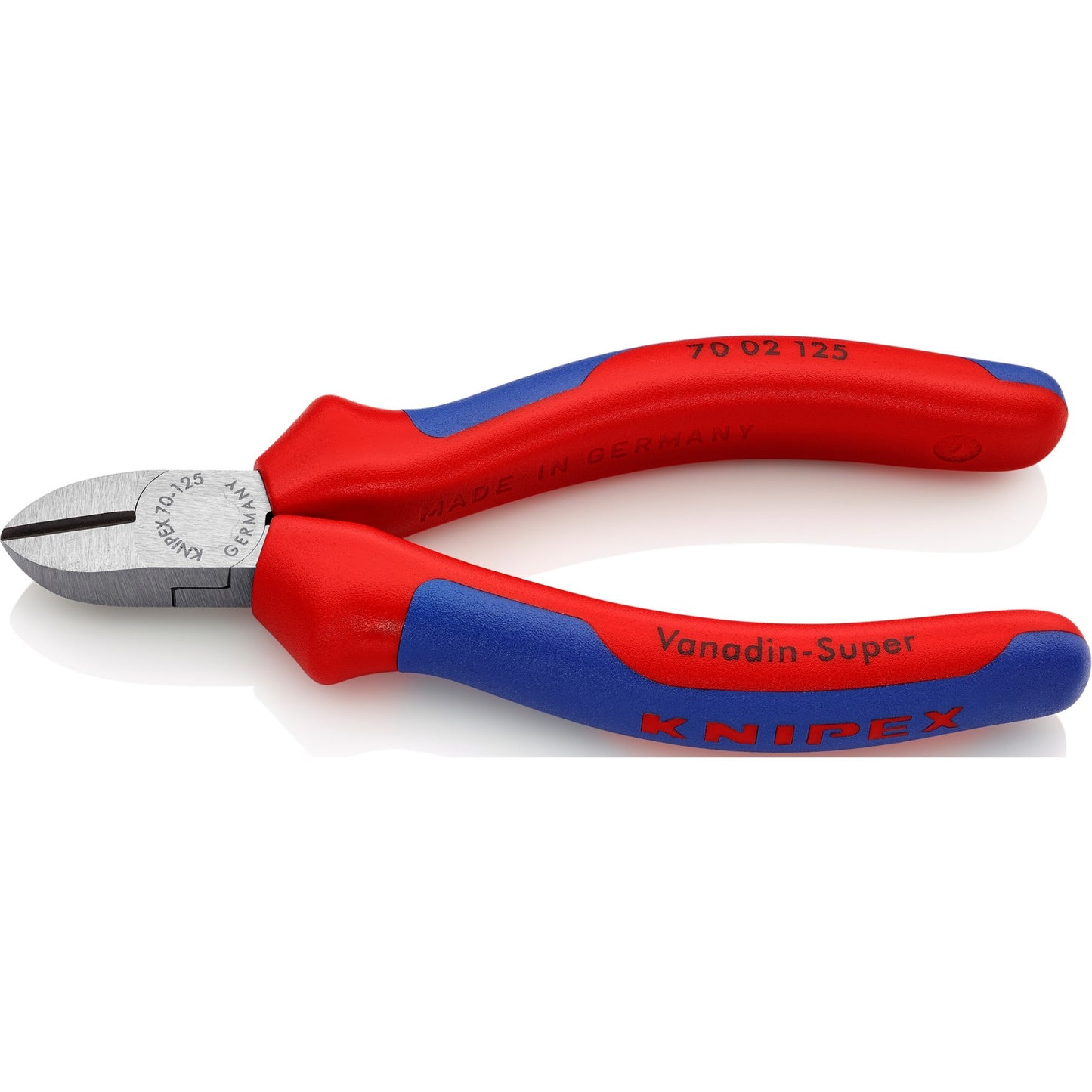 KNIPEX zijsnijtang 70 02 125 kniptang (rood blauw)