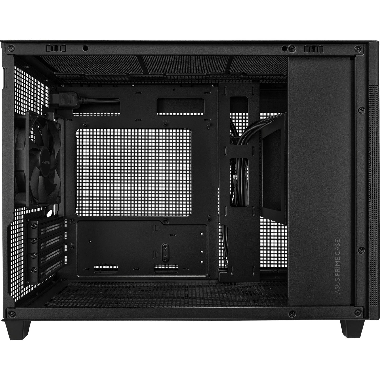 ASUS prime ap201 mini tower behuizing (zwart | 2x usb-a | 1x usb-c | tempered glass)