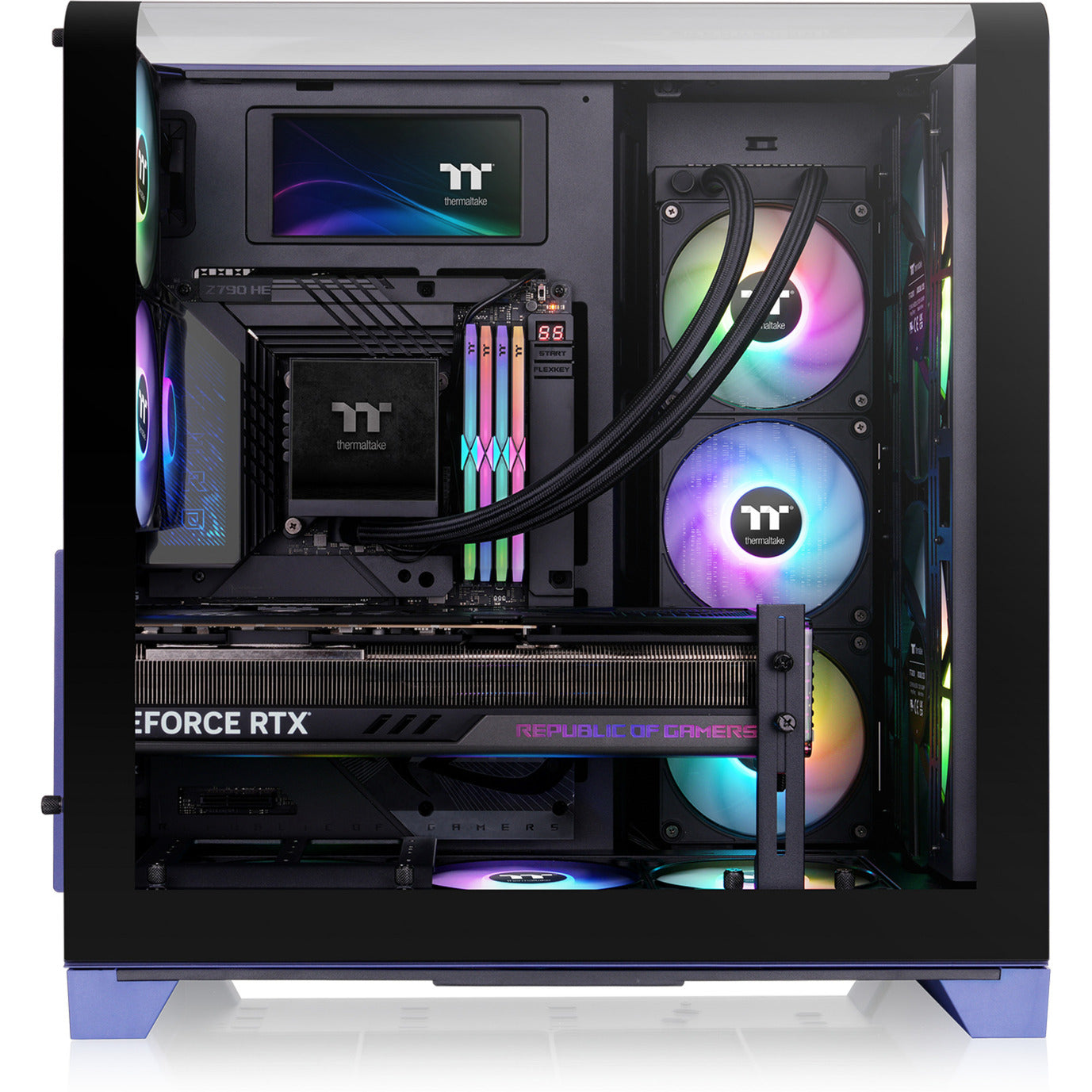 Thermaltake view 390 air future dusk midi tower behuizing (paars | 2x usb-a | 1x usb-c | tempered glass)