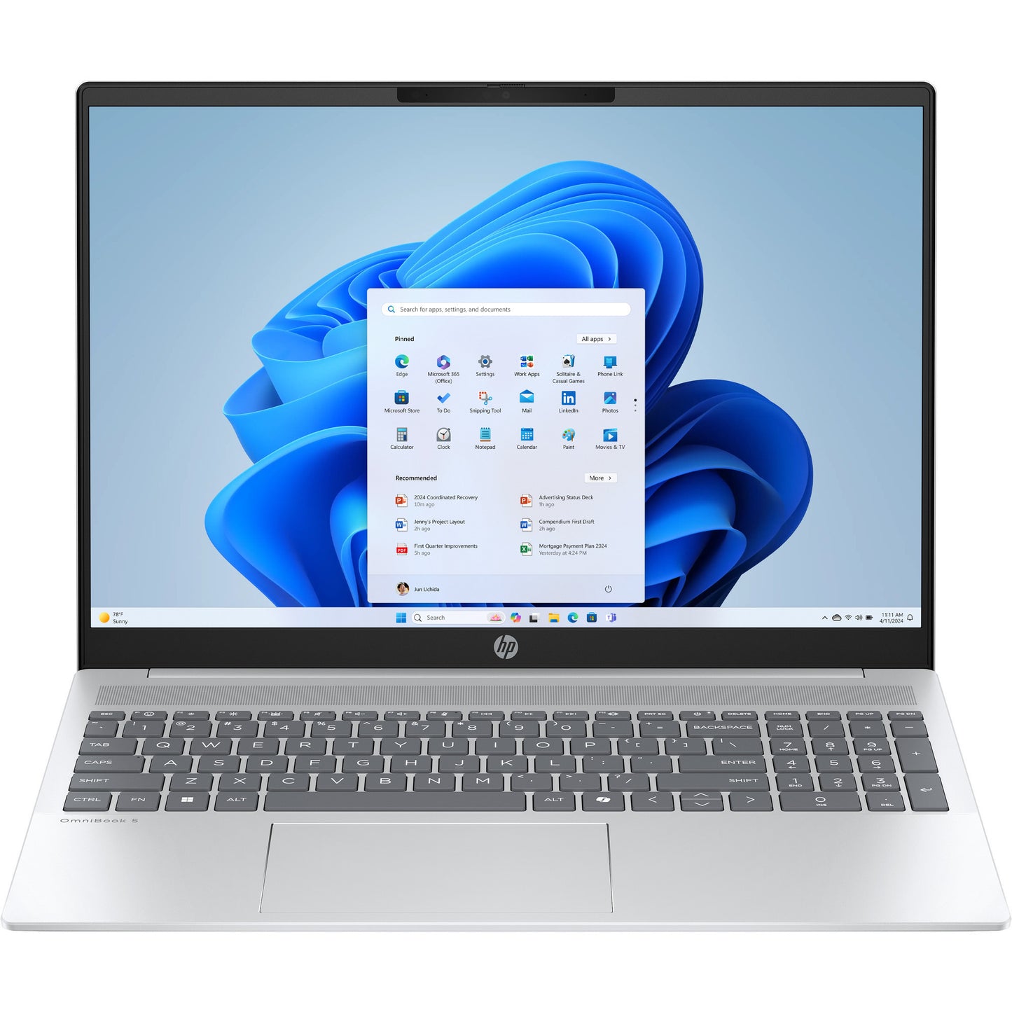 HP omnibook 5 16-bc1005nd (c27mnea) 16 laptop (zilver | ryzen 5 8540u | radeon 740m | 16 gb | 512 gb ssd)
