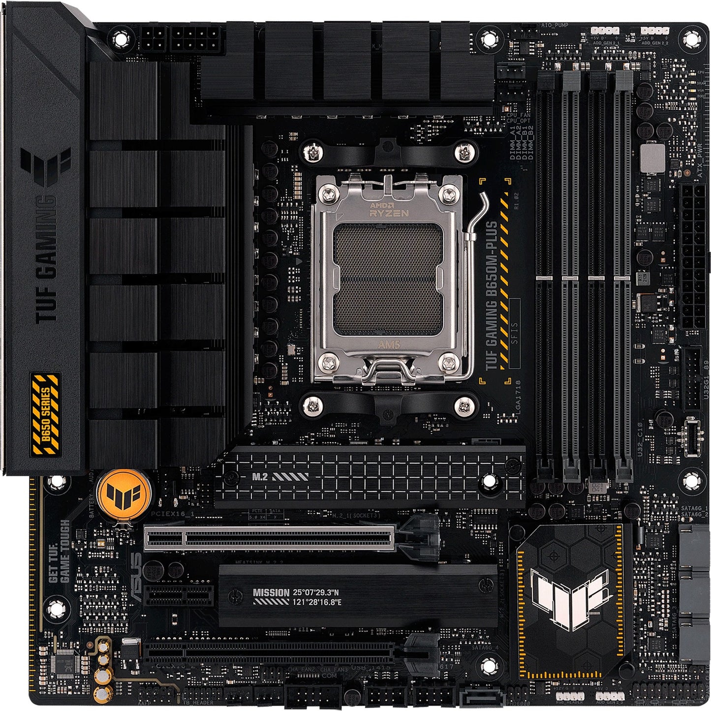 ASUS tuf gaming b650m-plus socket am5 moederbord (zwart, raid, 2.5 gb-lan, sound, µatx)