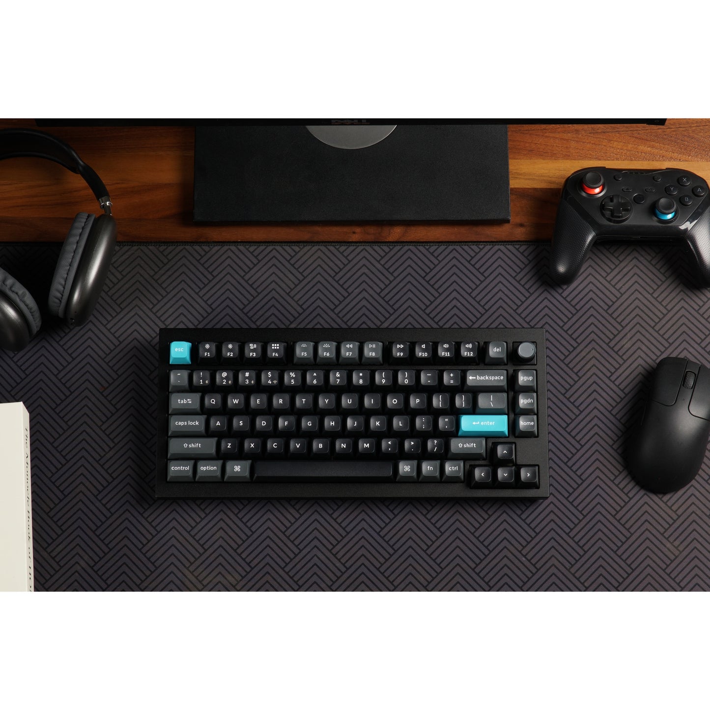 Keychron q1 ultra-m1 8k wireless custom mechanical keyboard (zwart, us lay-out (qwerty), silk pom red, 75%, rgb, hot swap, 8k, 2.4 ghz | bluetooth 5.2 | usb-c)