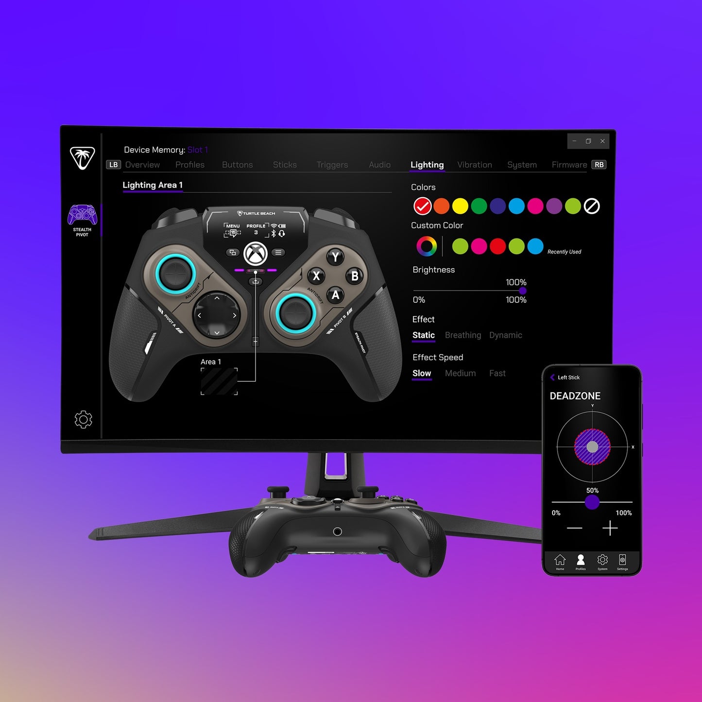 Turtle Beach stealth pivot draadloze slimme controller (zwart, 2,4 ghz bluetooth usb, pc, xbox, android)