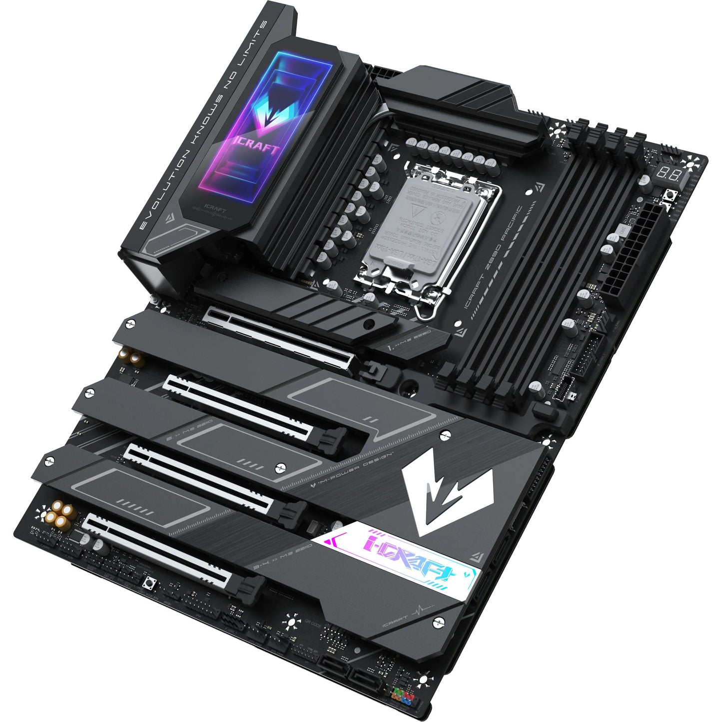 MAXSUN ms-icraft z890 pacific socket 1851 moederbord (zwart, raid, 2.5 gb-lan, wlan, bt, sound, atx)