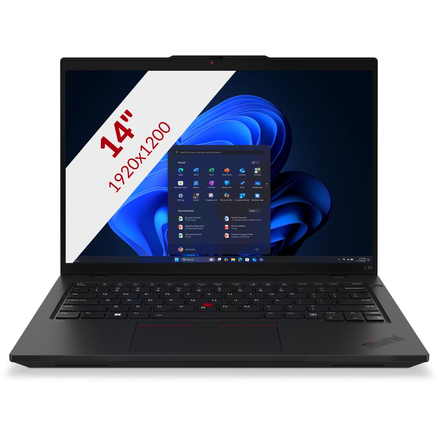 Lenovo thinkpad l14 gen 6 (21s6002dmh) 14 laptop (zwart | core ultra 7 255u | intel® graphics | 16 gb | 512 gb ssd)