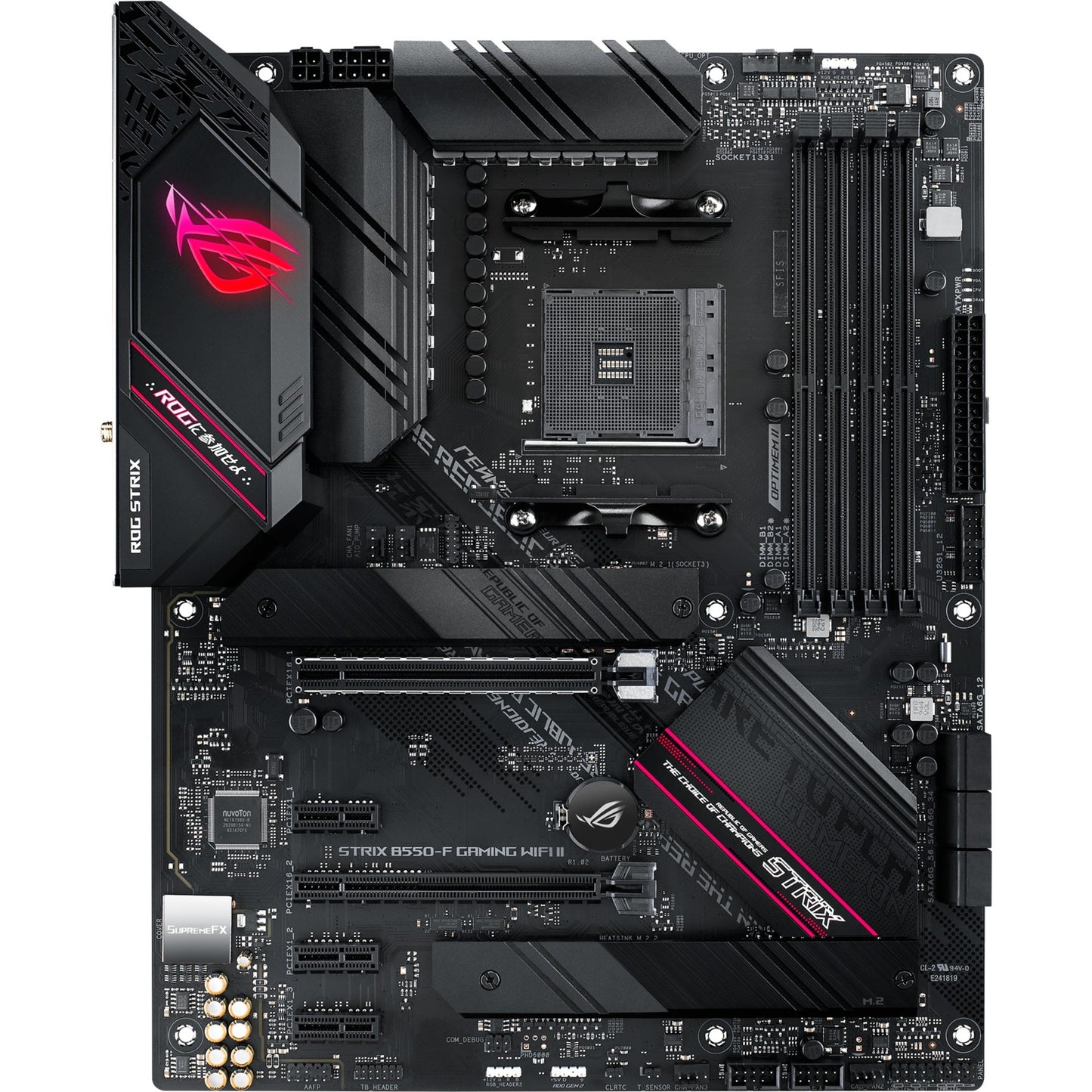 ASUS rog strix b550-f gaming wi-fi ii socket am4 moederbord (zwart, raid, gb-lan, wi-fi 6, bt, sound, atx)