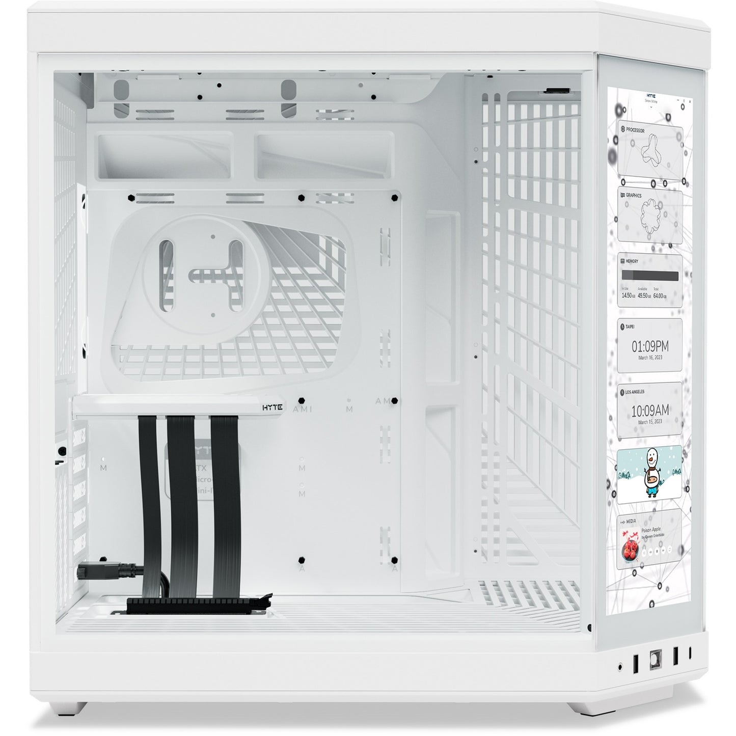 HYTE y70 touch infinite midi tower behuizing (wit | 2x usb-a | 1x usb-c | tempered glass)