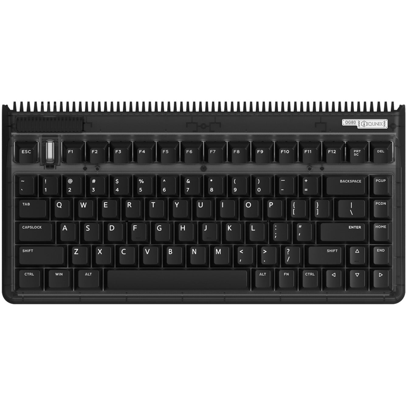 Iqunix OG80 Dark Side Wireless Mechanical Keyboard (Zwart, US lay-out (QWERTY), Gateron Brown, 80% (TKL), RGB leds, Hot-swappable, PBT, 2.4GHz | Bluetooth 5.1 | USB-C)