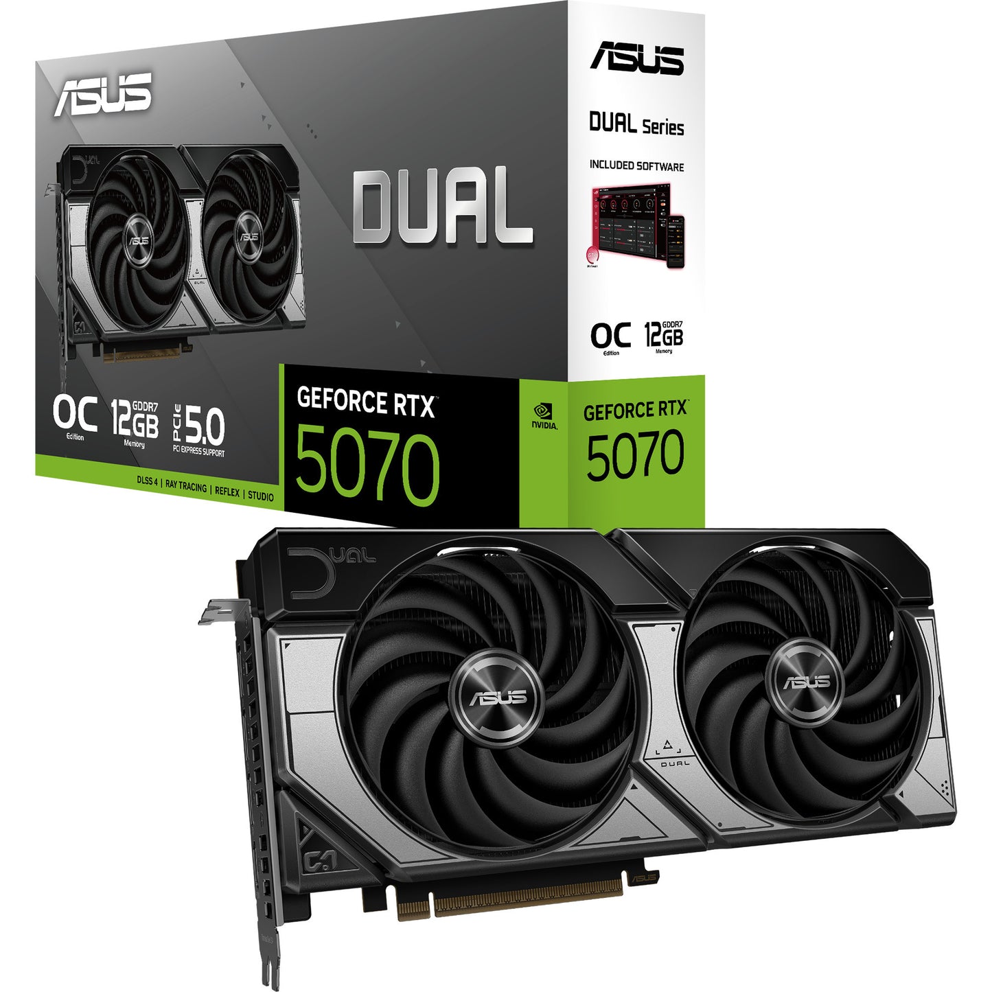 ASUS dual geforce rtx 5070 oc grafische kaart (dlss 4, 3x displayport, 1x hdmi 2.1)