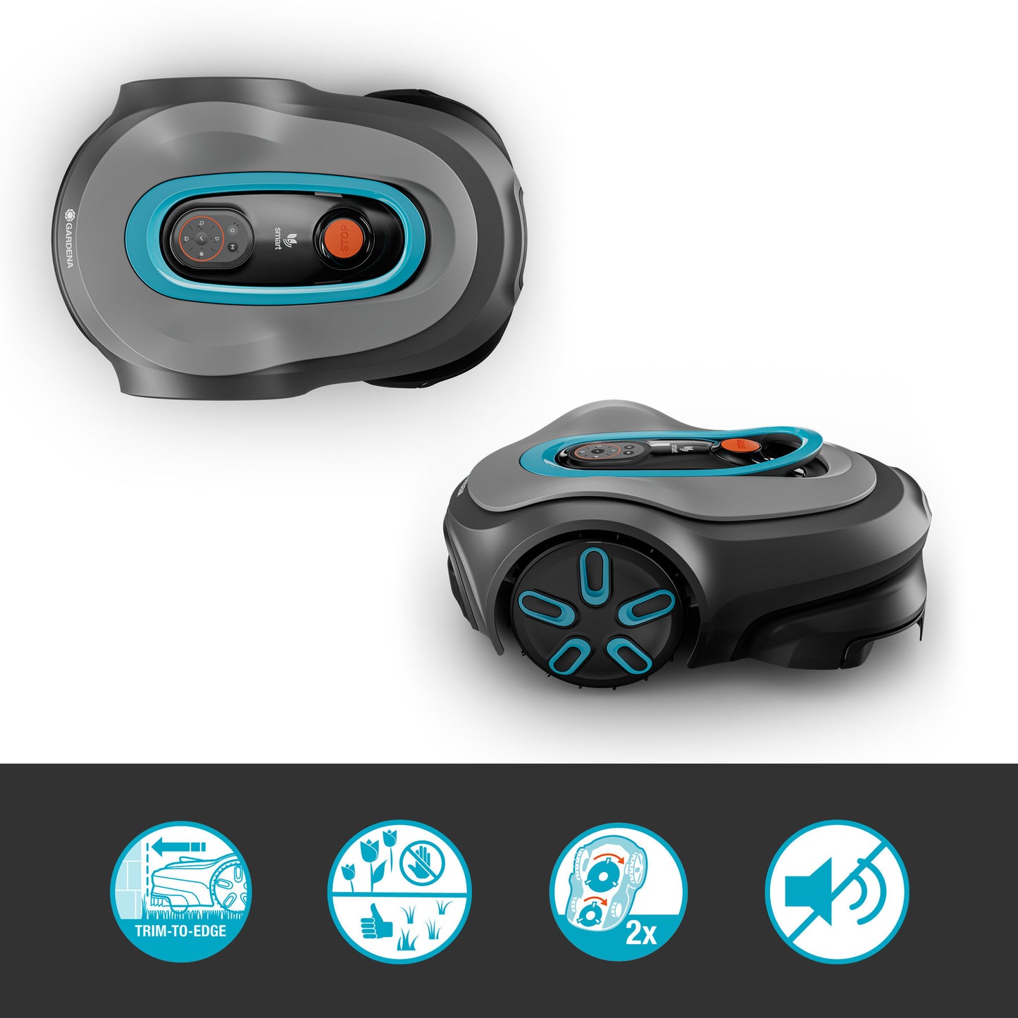 GARDENA smart sileno max 1500 m² robotmaaier (grijs turquoise, 19903-26)