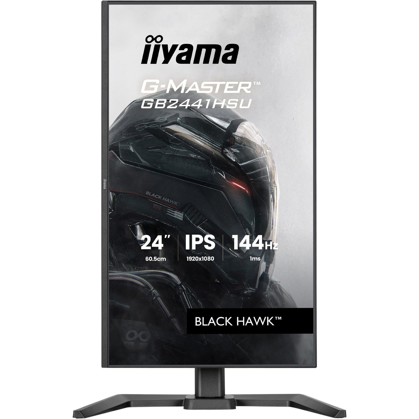 Iiyama g-master black hawk gb2441hsu-b1 23.8 gaming monitor (zwart, hdmi, displayport, 2x usb-a, usb-b, 144 hz)