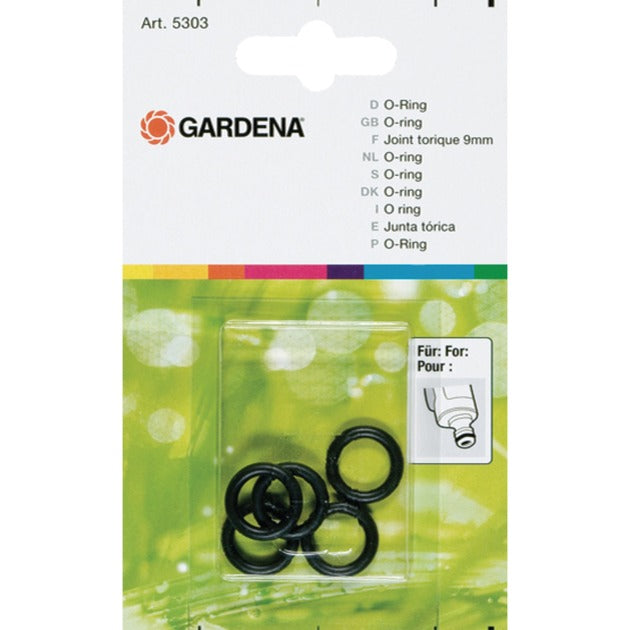 GARDENA o-ringen 9 mm afdichting (zwart, 5303-20, 5 stuks)