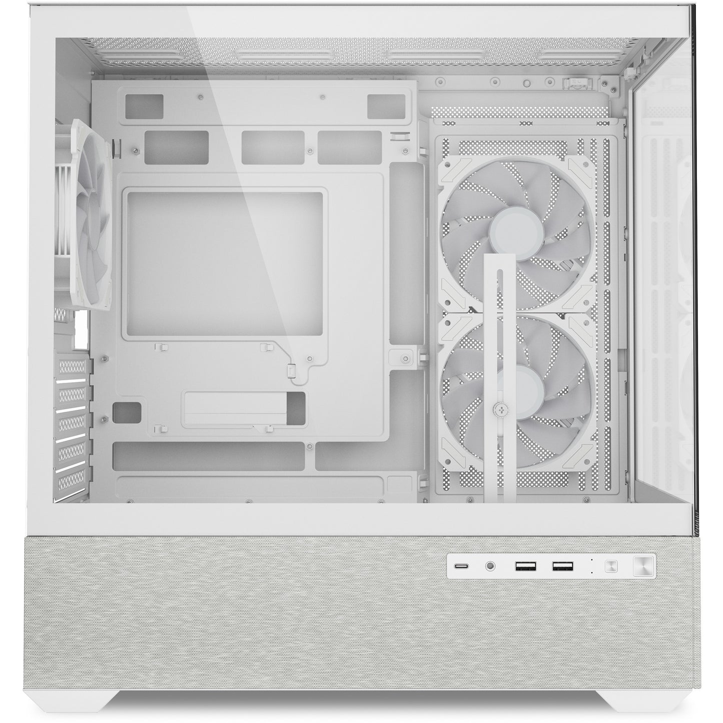 Sharkoon mk7 argb mini tower behuizing (wit | 2x usb-a | 1x usb-c | rgb | tempered glass)