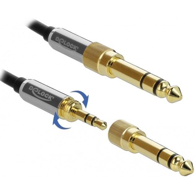 DeLOCK stereo jack 3,5 mm 3-pin male > female verlengkabel (zwart, 5 meter)