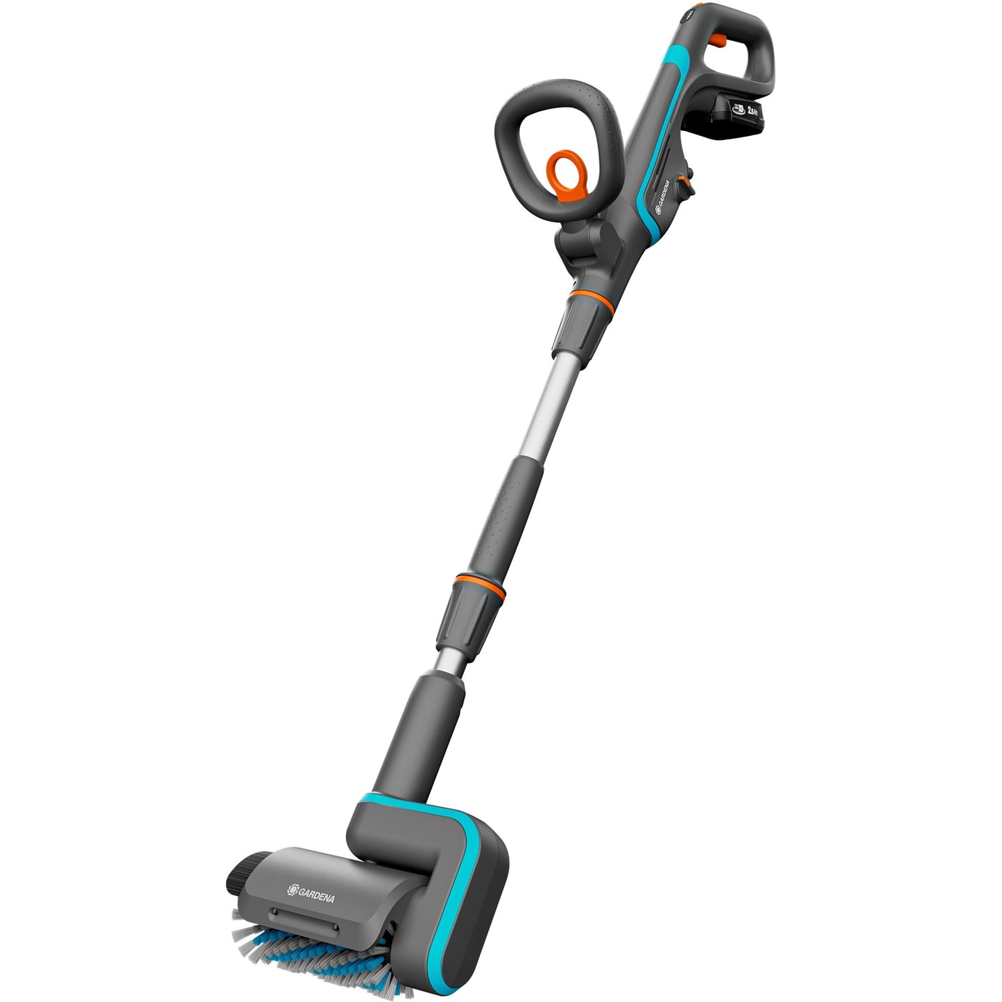 GARDENA accu-multireiniger aquabrush patio 03 18v p4a set vloerreiniger (grijs turquoise, 14841-20)