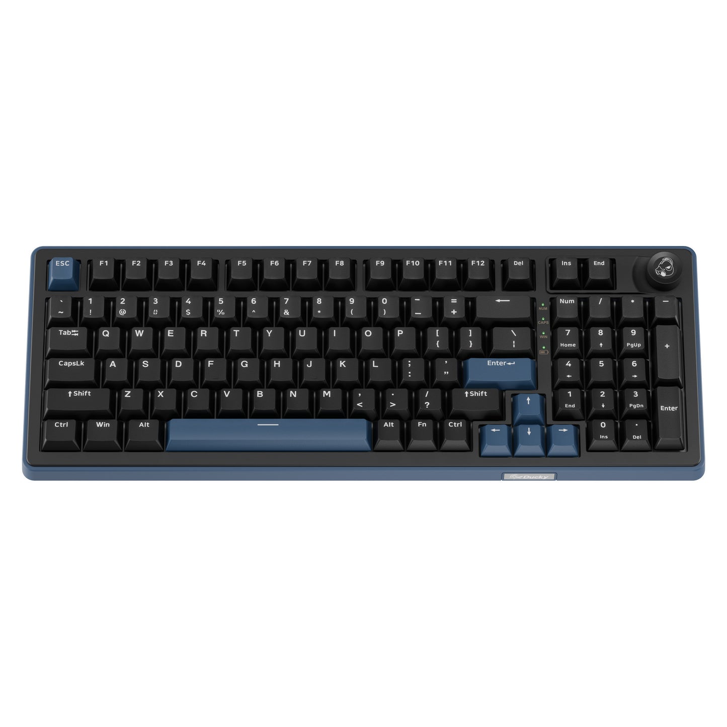 Ducky ok-m-98 rgb mechanisch toetsenbord (zwart, us lay-out (qwerty), ktt linear, 96%, rgb, hot-swap, pbt, 2.4 ghz | bluetooth | usb-c)