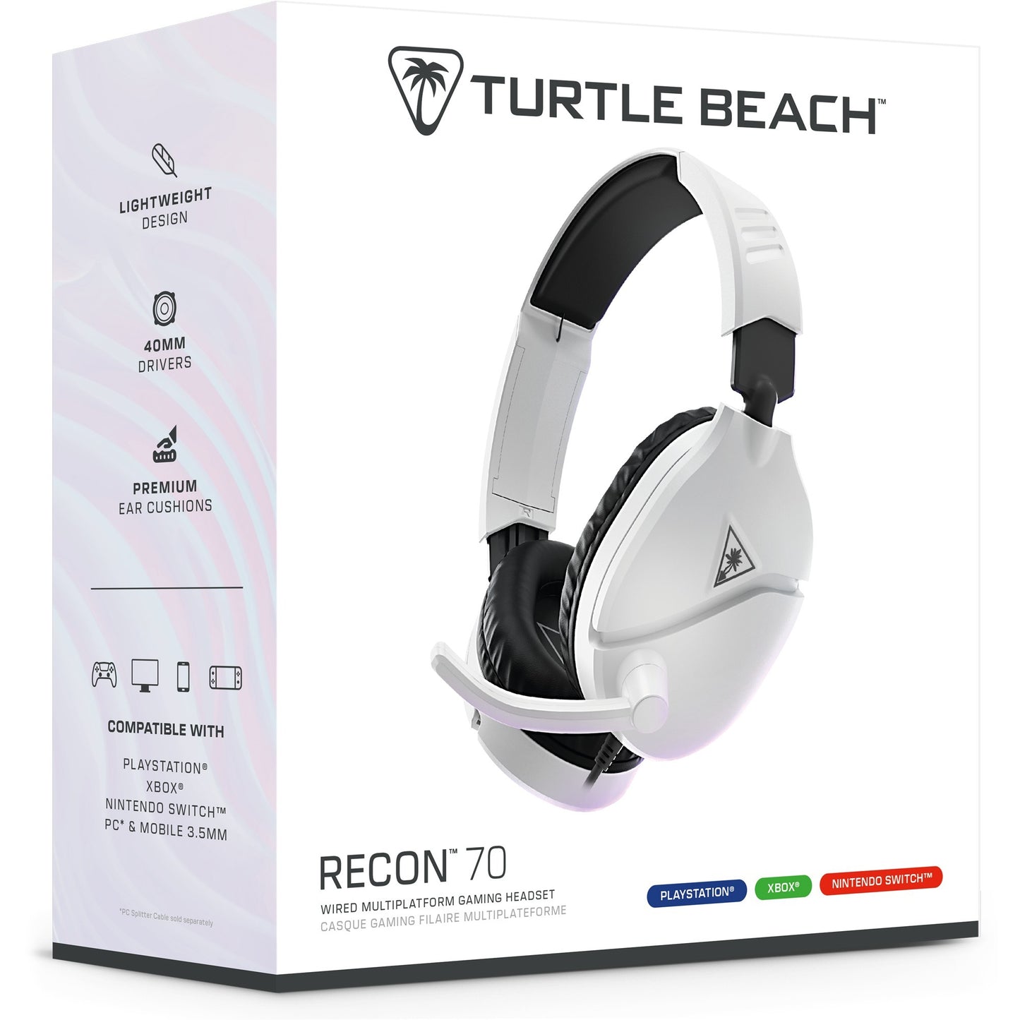 Turtle Beach ear force recon 70p white (2024) over-ear gaming headset (wit, ps4, ps5, xbox series x|s, xbox one, switch, pc, mobile)