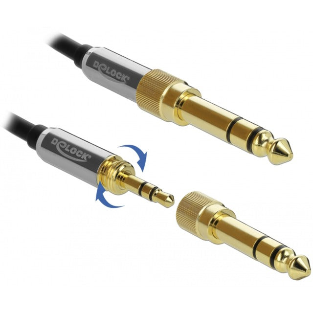 DeLOCK stereokabel 3,5 mm 3 pin-stekker > 3,5 mm 3 pin-stekker (zwart, 3 meter)
