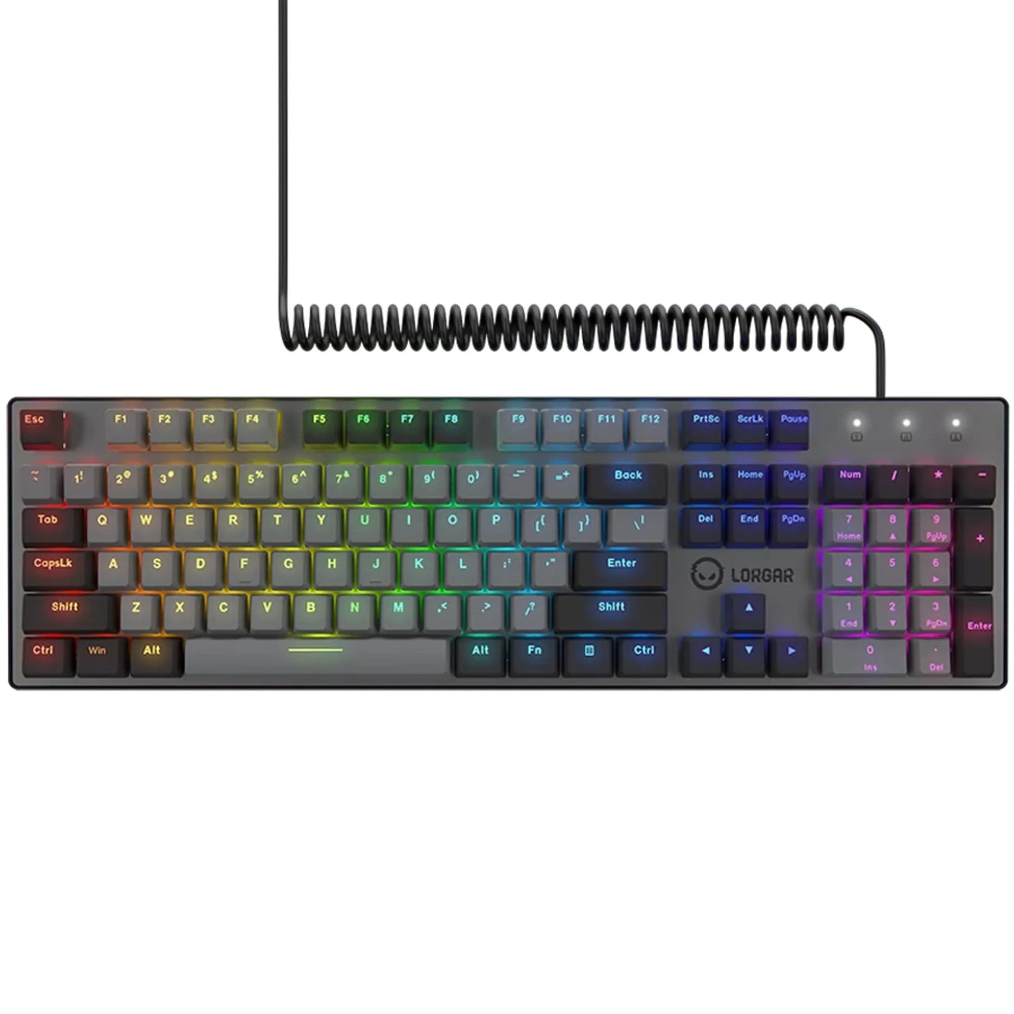 LORGAR azar 514 rgb mechanisch gaming toetsenbord (zwart, us lay-out (qwerty), logar dream, 100%, rgb)