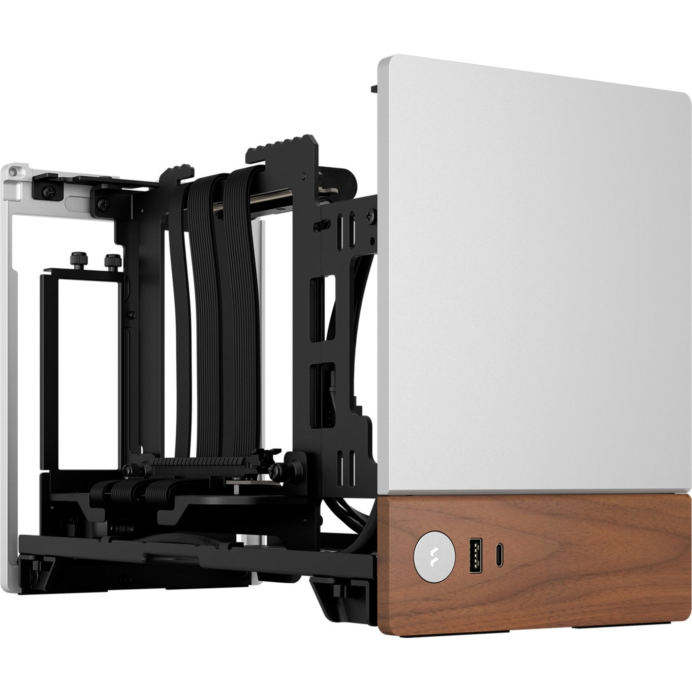 Fractal Design terra mini tower behuizing (zilver houtkleur | 1x usb-a | 1x usb-c)